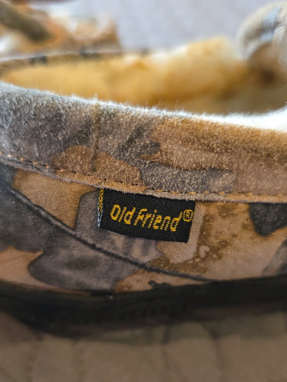 Old Friend Moccasin Fuzzy Fleece Lined Slippers, Camo, Toddler / Kids Size 10